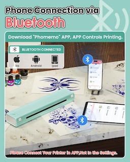 Foto 3 | Foto 3 | Impresora De Plantillas De Transferencia De Tatuajes Phomemo M08f Inalámbrica - Venta Internacional.