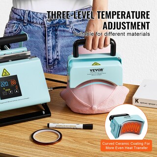 Foto 3 | Foto 3 | Máquina De Prensado Térmico Vevor 2 En 1, Vaso Y Sombrero, Color Verde - Venta Internacional.