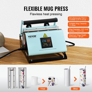 Foto 4 | Foto 4 | Máquina De Prensado Térmico Vevor 2 En 1, Vaso Y Sombrero, Color Verde - Venta Internacional.