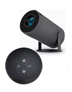 Foto 3 | Foto 3 | Combo Proyector Portatil Y300 Gris Full Hd Petukita Box + Echo Negro