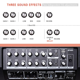 Foto 6 | Foto 6 | Amplificador Eléctrico Para Guitarra Acústica Coolmusic Bp40d 80w - Venta Internacional.