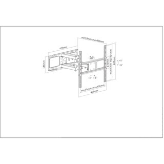 Foto 8 | Foto 8 | Soporte TV Manhattan 461344 Negro para Pared 40 KG 32 '' a 55 '' Articulado