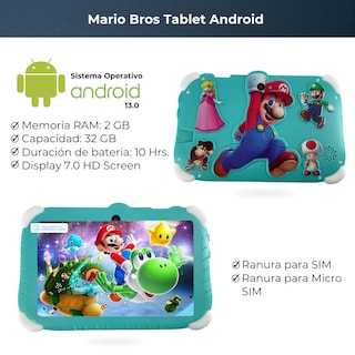 Foto 5 | Foto 5 | Tablet 7 Pulgadas Esoquiero Mario Bros Hd Android 32 Gb - 2 Gb Ram Verde
