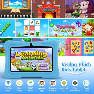 Foto 2 | Foto 2 | Tableta Infantil Veidoo V88 De 7 Pulgadas Con Android, 2 Gb De Ram Y 32 Gb De Rom, Color Azul - Venta Internacional.