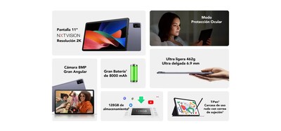 Foto 3 | Foto 3 | Tablet Tcl 11 4/128gb Wifi 2k + Funda + T-pen - Gris