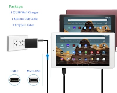 Foto 2 | Foto 2 | Cargador Rápido Toniwa Fit Para Tableta Fire Hd10 Con Cable De 1,5 M - Venta Internacional.