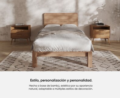 Foto 2 | Foto 2 | Base para Cama Luuna Matrimonial Madera de Bambú Resistente Armado Fácil sin Herramientas