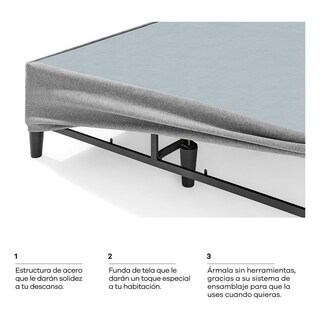 Foto 4 | Foto 4 | Base de Cama de Metal Tipo Box con Funda Tamaño King