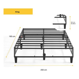 Foto 6 | Foto 6 | Base de Cama de Metal Tipo Box con Funda Tamaño King