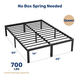Foto 2 | Foto 2 | Somier De Cama Simple Deluxe De 14 Pulgadas, Tamaño Queen Con Almacenamiento, Negro - Venta Internacional.