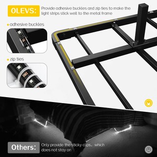 Foto 6 | Foto 6 | Somier Flotante Olevs De Metal Tamaño King Con Luz Led Y Cargador - Venta Internacional.