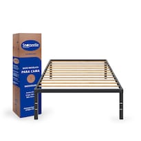 Magma Life Base De Cama Individual De Metal Resistente, Plataforma Con Espacio De Almacenamiento, Fácil Armado