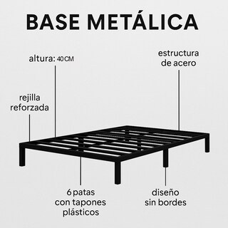 Foto 3 | Foto 3 | Base Matrimonial Metálica Minimalista
