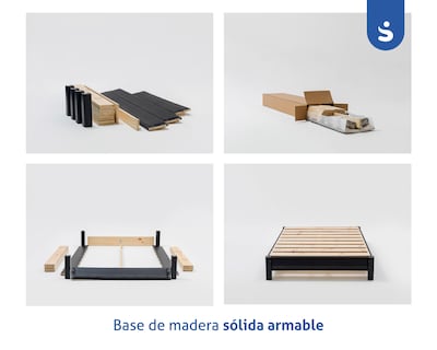 Foto 2 | Foto 2 | Base de Cama Matrimonial Sensei Armable de Madera Vinipiel