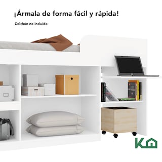 Foto 7 | Foto 7 | Base de Cama Kingshouse Kingsingles Individual color Blanco
