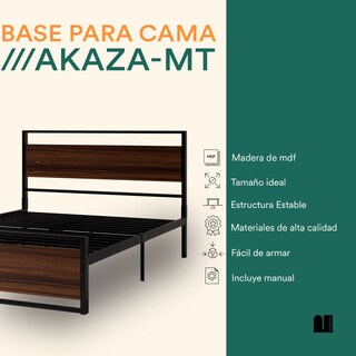 Foto 2 | Foto 2 | Base para Cama Matrimonial Mubson Akaza-MTM Marrón con Cabecera