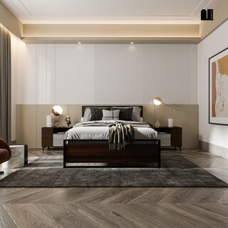 Foto 7 | Foto 7 | Base para Cama Matrimonial Mubson Akaza-MTM Marrón con Cabecera