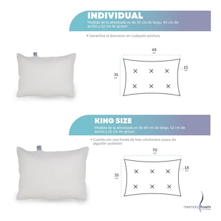 Foto 6 | Foto 6 | Two Pack Almohadas Makura De Memory Foam Paquete De Dos Almohadas Súper Suaves Individuales Color Blanco
