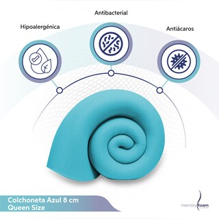 Foto 2 | Foto 2 | Colchoneta Fresca De Memory Foam De 8 Cm Queen Size 100% Memory Foam Fresca Toda La Noche Brinda Soporte A Tu Colchón