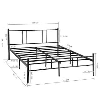 Foto 2 | Foto 2 | Cama De Bases Locarno Yatahome Negro 197x141x80.5cm Double