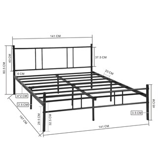 Foto 3 | Foto 3 | Cama De Bases Locarno Yatahome Negro 197x141x80.5cm Double