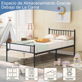 Foto 5 | Foto 5 | Cama De Bases Kessie Yatahome Negro 197x99x80cm Individual