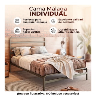Foto 6 | Foto 6 | Cama Jaco Málaga Negro Individual
