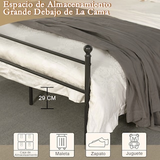 Foto 5 | Foto 5 | Base De Cama De Metal Yatahome Ilker Negro 210.5 X 153.5cm