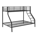 Litera Individual/matrimonial Sobre Marco De Acero Resistente Con Escalera Plana Y Barandilla Para Niños, Adolescentes Y Adultos