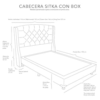 Foto 3 | Foto 3 | Cabecera Dicasa Sitka Azul + Box Dicasa Niza Azul + Colchon Restonic Trini Queen Size