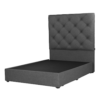 Foto 1 | Foto 1 | Cabecera Dicasa Ikki Gris Oscuro + Base Cama Gris Individual