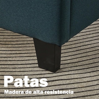 Foto 7 | Foto 7 | Ilios Innova | Base Queen Con Cabecera De Madera Tapizada En Lino Color Verde