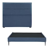Cabecera Dicasa Ibiza + Base Cama Slim Azul Matrimonial