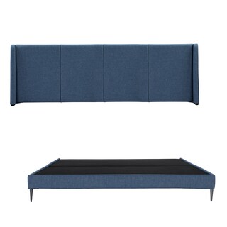 Foto 1 | Foto 1 | Cabecera Dicasa Milan + Base Cama Slim Azul King Size