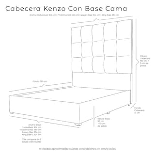 Foto 4 | Foto 4 | Cabecera Dicasa Kenzo + Base Cama Pink Queen Size