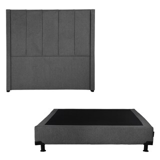 Foto 1 | Foto 1 | Cabecera Dicasa Nizza + Box Gris Queen Size
