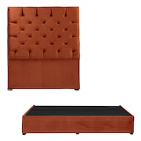 Cabecera Dicasa Capri + Base Cama Ladrillo King Size