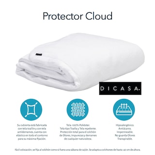 Foto 5 | Foto 5 | Cabecera Dicasa Milan Gris + Base Cama Individual + Almohada 2pack + Protector Cloud + Sabanas Softy