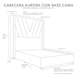 Foto 4 | Foto 4 | Cabecera Dicasa Aurora + Base Cama Azul Matrimonial