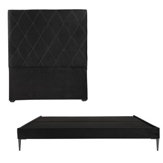 Foto 1 | Foto 1 | Cabecera Oporto Negro + Base Cama Slim Negro King Size