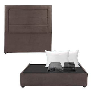 Foto 1 | Foto 1 | Cabecera Blend Chocolate Individual + Base Cama + Almohada Royal Twin + Protector Lux + Sabanas Royal