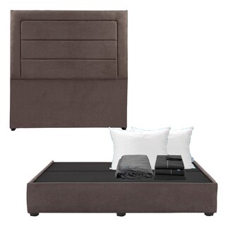Foto 1 | Foto 1 | Cabecera Blend Chocolate King Size + Base Cama + Almohada Royal Twin + Protector Lux + Sabanas Royal