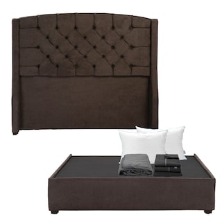 Foto 1 | Foto 1 | Cabecera Sitka Chocolate Individual + Base Cama + Almohada Royal Twin + Protector Lux + Sabanas Royal