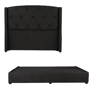Foto 2 | Foto 2 | Cabecera Dicasa Zefyr Negro King Size + Base Cama + Almohada 2pack + Protector Cloud + Sabanas Softy + Edredon Homy