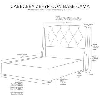 Foto 3 | Foto 3 | Cabecera Dicasa Zefyr Morado Queen Size + Base Cama + Almohada 2pack + Protector Cloud + Sabanas Softy