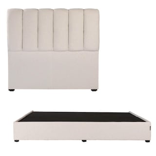 Foto 1 | Foto 1 | Cabecera Dicasa Kami Crema King Size + Base Cama
