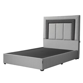 Foto 1 | Foto 1 | Cabecera Dicasa Bora Gris Franja Negro Matrimonial + Base Cama