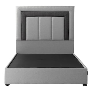 Foto 2 | Foto 2 | Cabecera Dicasa Bora Gris Franja Negro Matrimonial + Base Cama