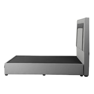 Foto 3 | Foto 3 | Cabecera Dicasa Bora Gris Franja Negro Matrimonial + Base Cama