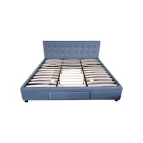 Cama Ilios Innova King con Cabecera Acolchada en Lino